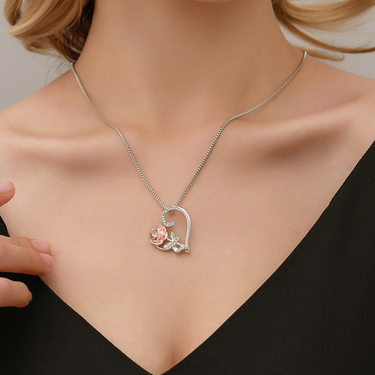 Pink Rose Necklace