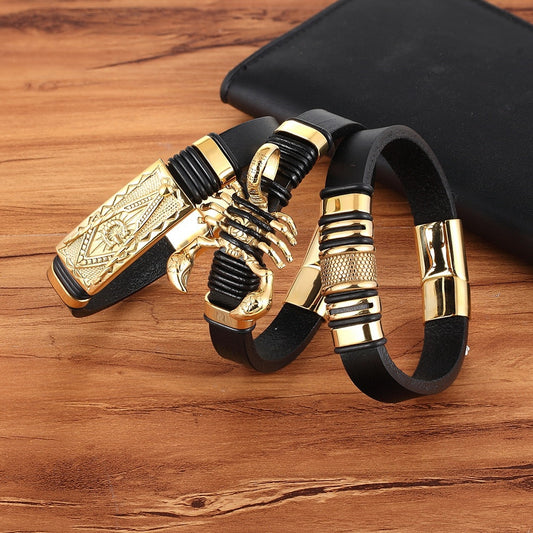 Designer Leather Woven Bracelet