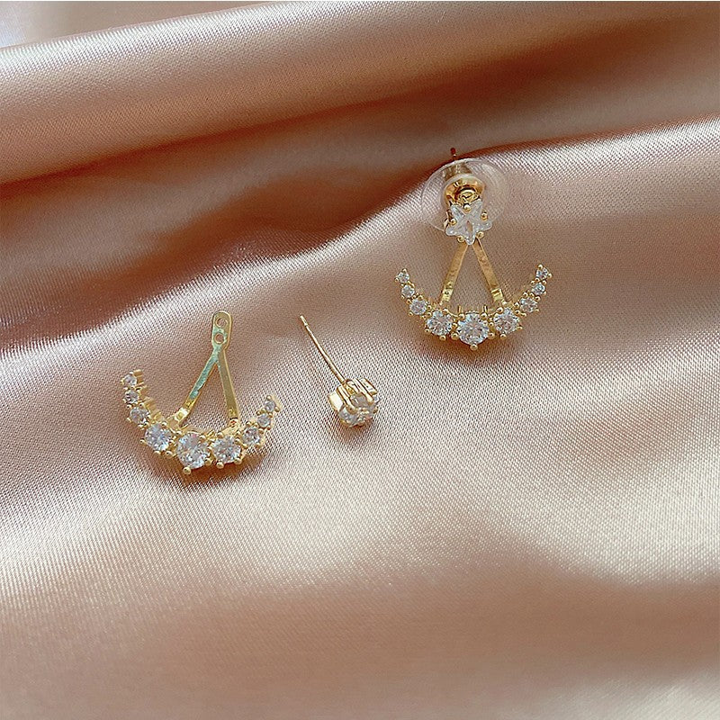 Diamond Star And Moon Earring