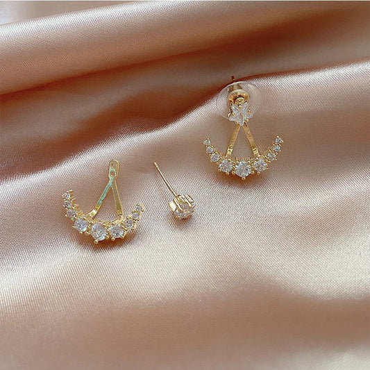 Diamond Star And Moon Earring